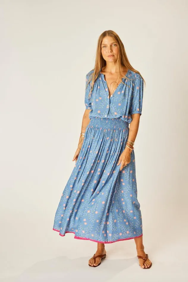 Tops Shop Natalie Martin VIOLET TOP Pinwheel Denim