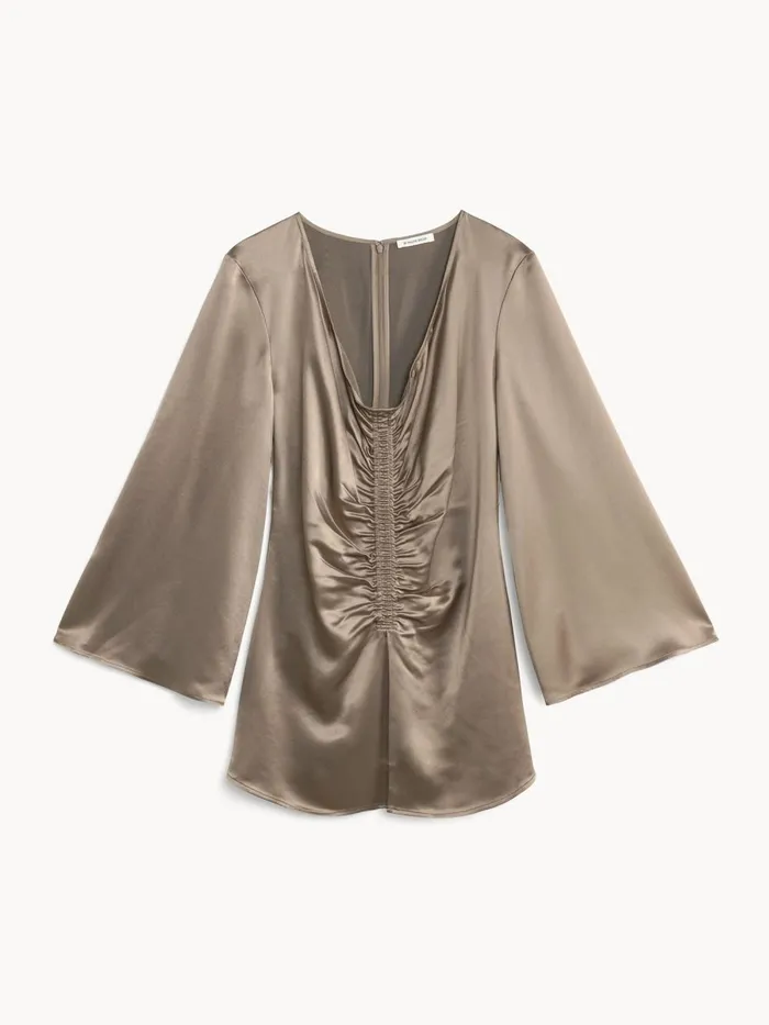 Tops Women By Malene Birger Leviola Blouse Shitake Tops Women By Malene Birger Leviola Blouse Shitake