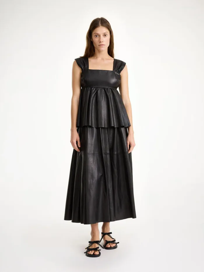 Tops Women By Malene Birger Marcie Leather Top Black