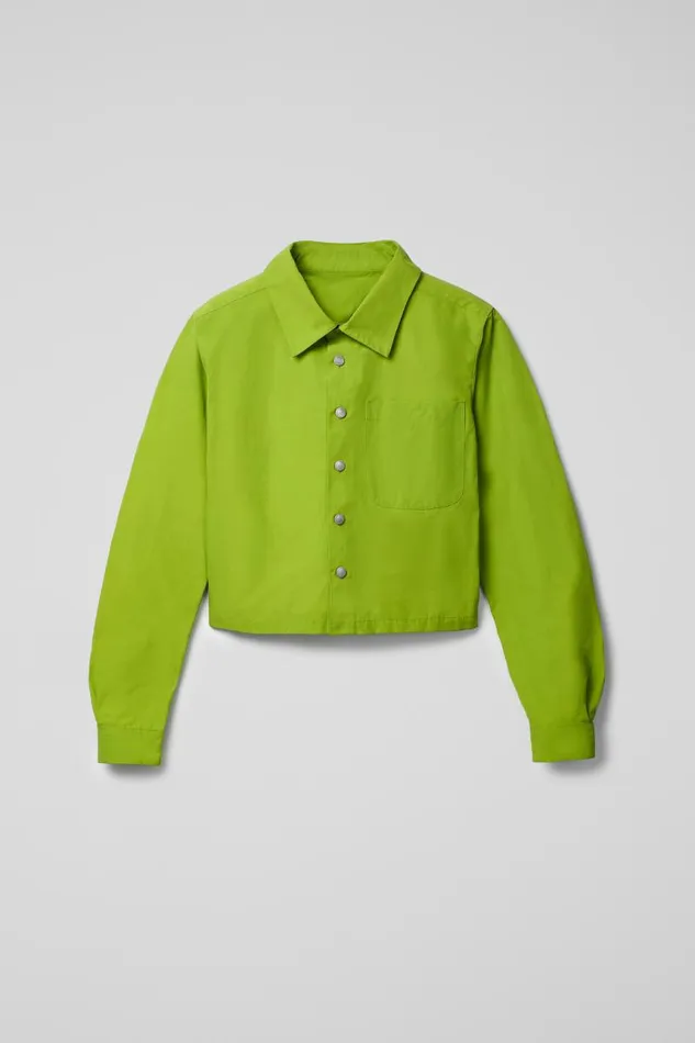 Tops Women Camper Tech Shirt Green CottonNylon Shirt Tops Women Camper Tech Shirt Green CottonNylon Shirt