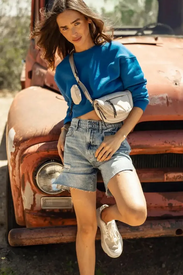 Tory Denim Shorts Medium Wash Women Bohme Pants