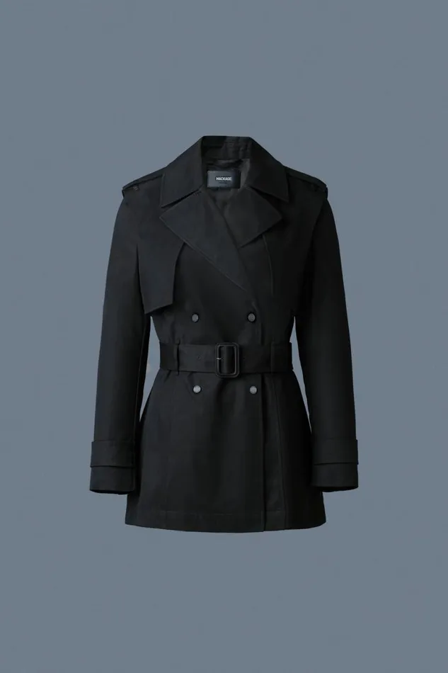 Trenches and Raincoats Women Mackage ADVA MidLength Buckled Belt Trench Light Military