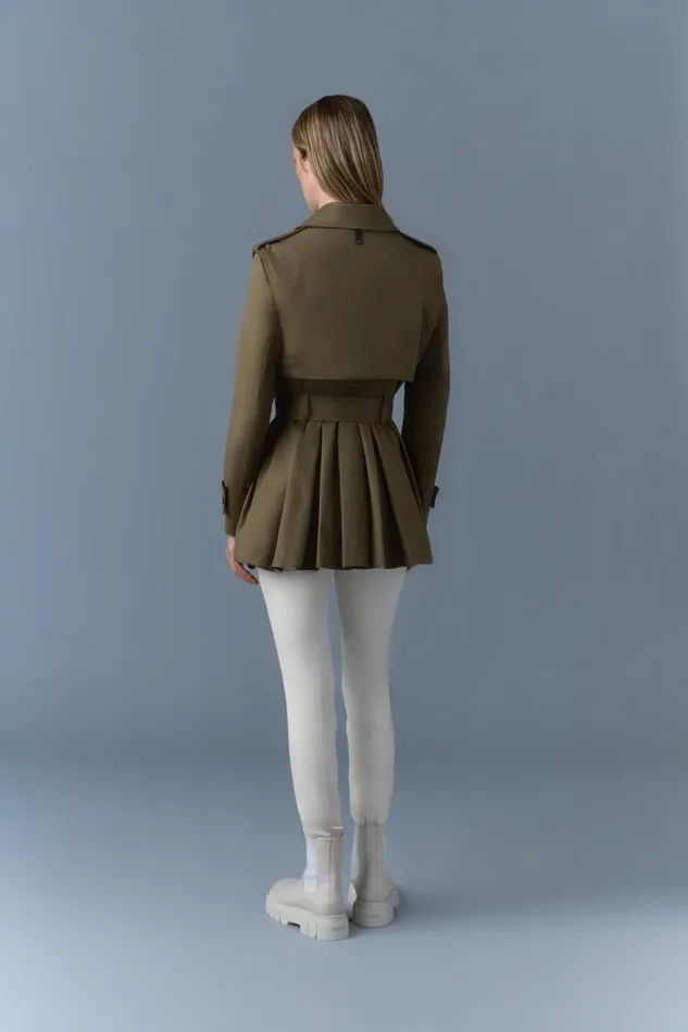 Trenches and Raincoats Women Mackage ADVA MidLength Buckled Belt Trench Light Military Trenches and Raincoats Women Mackage ADVA MidLength Buckled Belt Trench Light Military