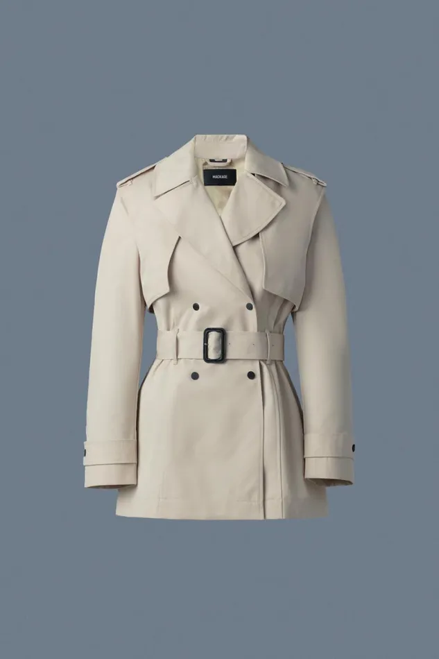 Trenches and Raincoats Women Mackage ADVA MidLength Buckled Belt Trench Trench Trenches and Raincoats Women Mackage ADVA MidLength Buckled Belt Trench Trench
