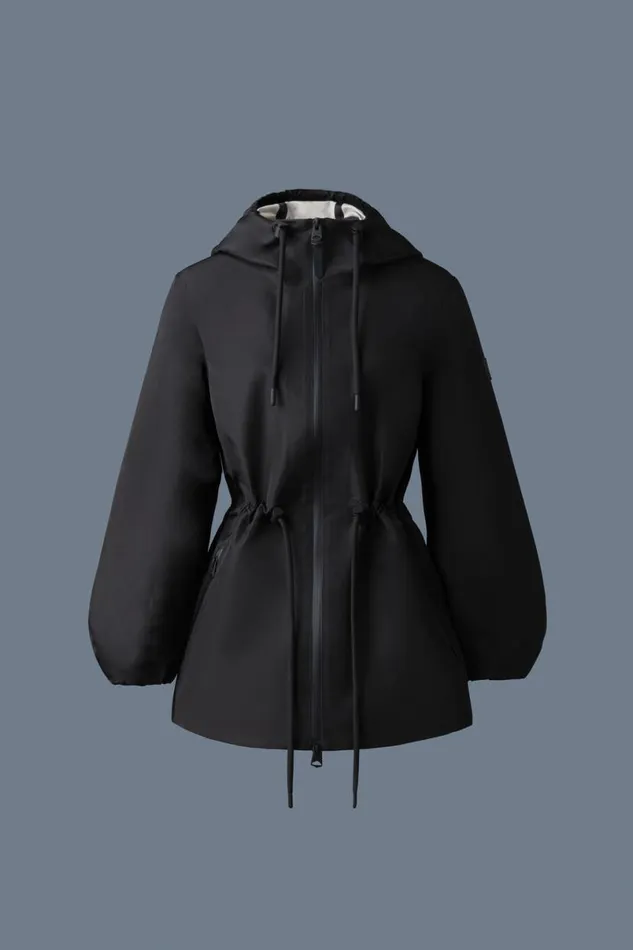 Trenches and Raincoats Women Mackage KALEA Technical Rain Jacket With Drawcord Waist Trenchcelestial Blue