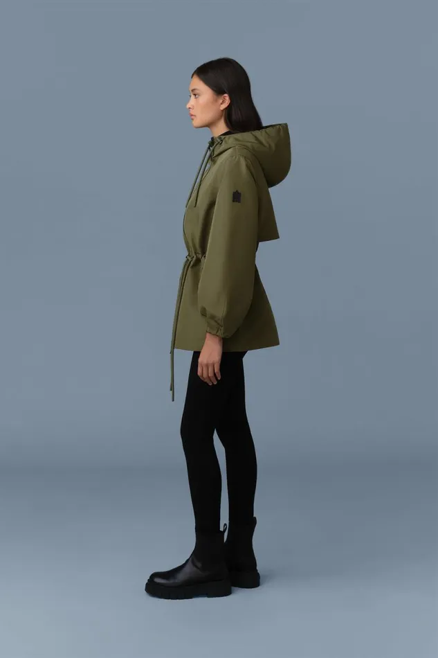 Trenches and Raincoats Women Mackage KALEA Technical Rain Jacket With Drawcord Waist Trenchcelestial Blue