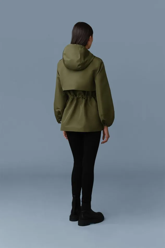 Trenches and Raincoats Women Mackage KALEA Technical Rain Jacket With Drawcord Waist Trenchcelestial Blue