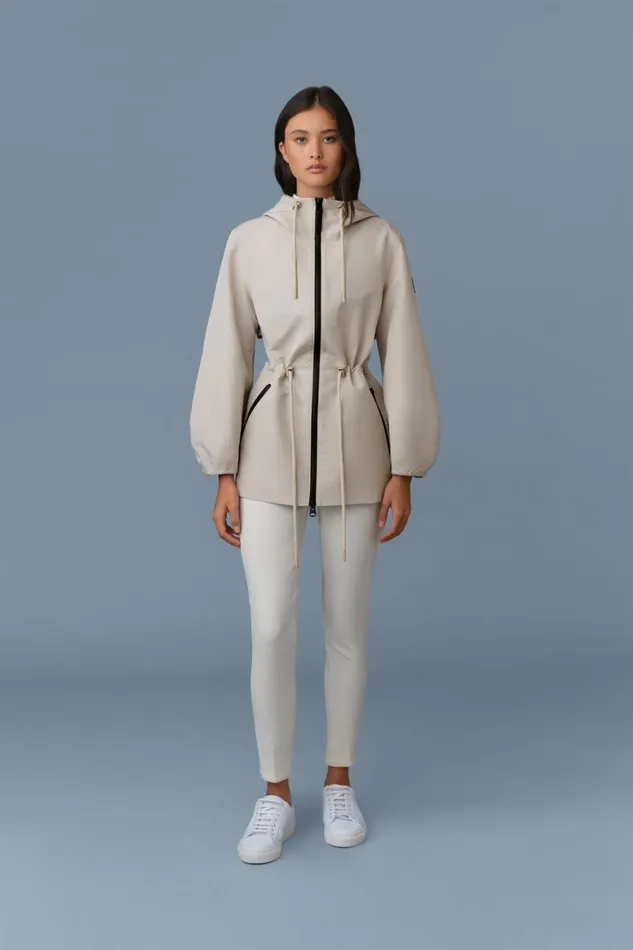 Trenches and Raincoats Women Mackage KALEA Technical Rain Jacket With Drawcord Waist Trenchcelestial Blue