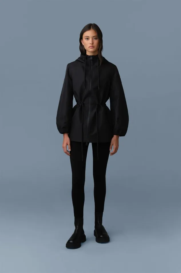 Trenches and Raincoats Women Mackage KALEA Technical Rain Jacket With Drawcord Waist Trenchcelestial Blue