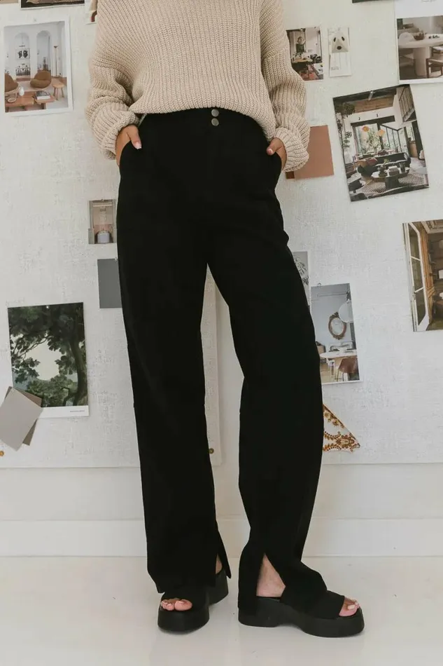 Trinity Straight Leg Pants In Black Black Women Bohme Pants