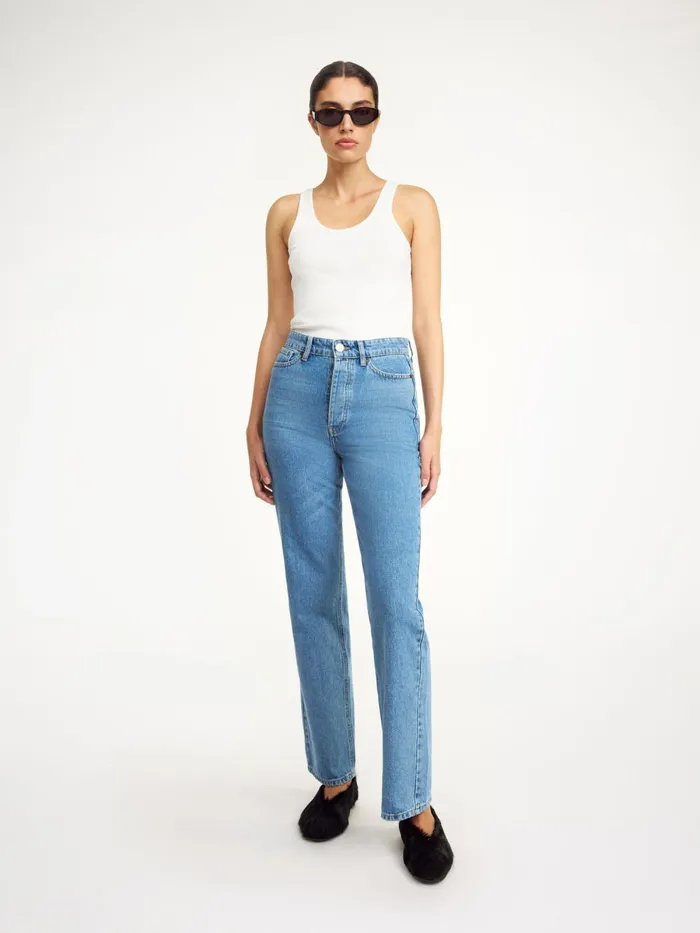 Trousers Women By Malene Birger Miliumlo Organic Cotton Jeans Denim Blue