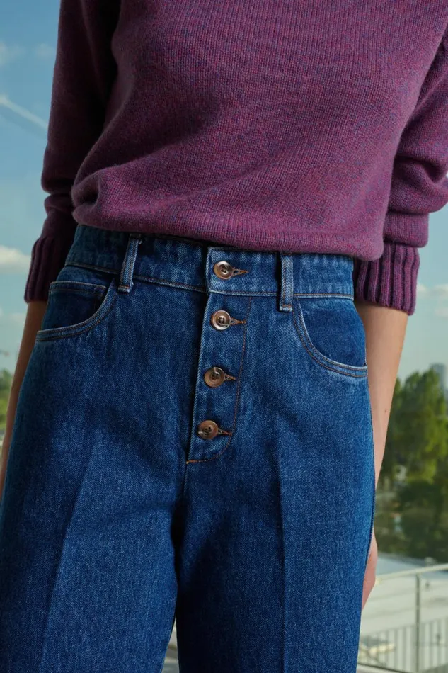 Trousers Women Soeur ARIZONA JEANS Washed Blue Denim