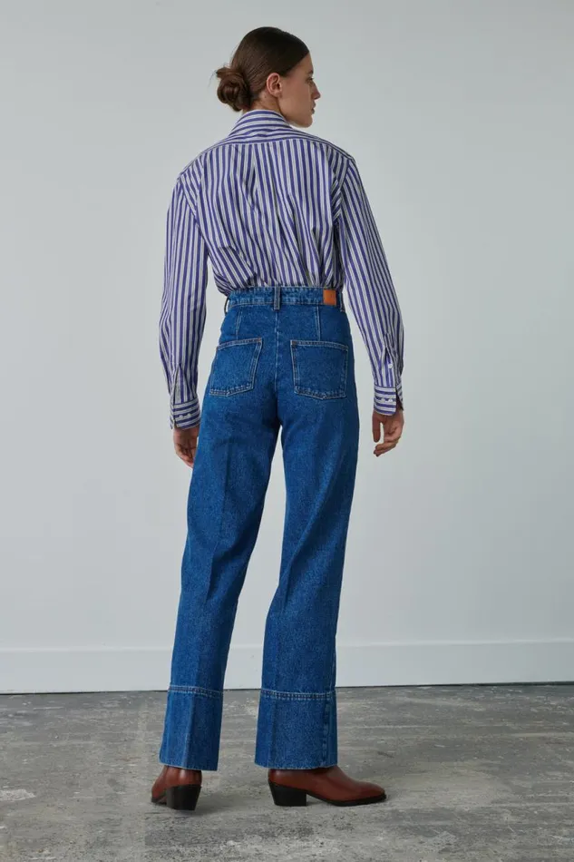 Trousers Women Soeur ARIZONA JEANS Washed Blue Denim
