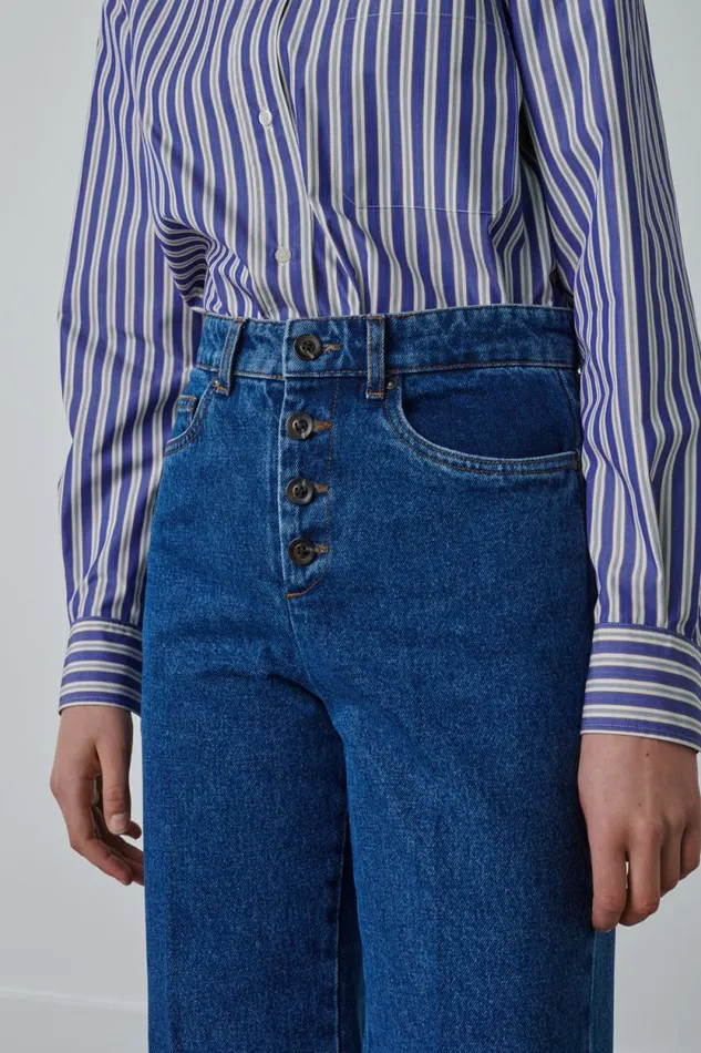 Trousers Women Soeur ARIZONA JEANS Washed Blue Denim