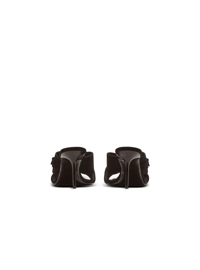 Uma Mules In Suede Leather Black Women Balmain High Heels and Pumps