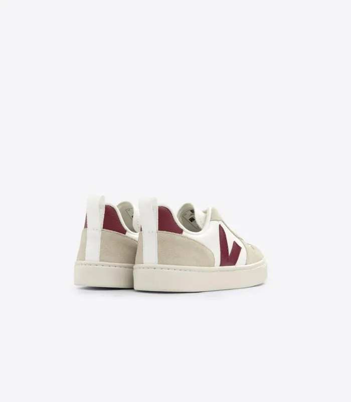 VEJA V10 Kids V10 LACES LEATHER WHITE MARSALA ALMOND