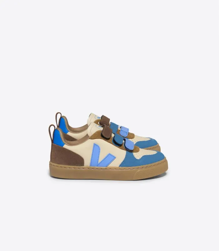 VEJA V10 Kids V10 LEATHER CREMA MULTICO AQUA