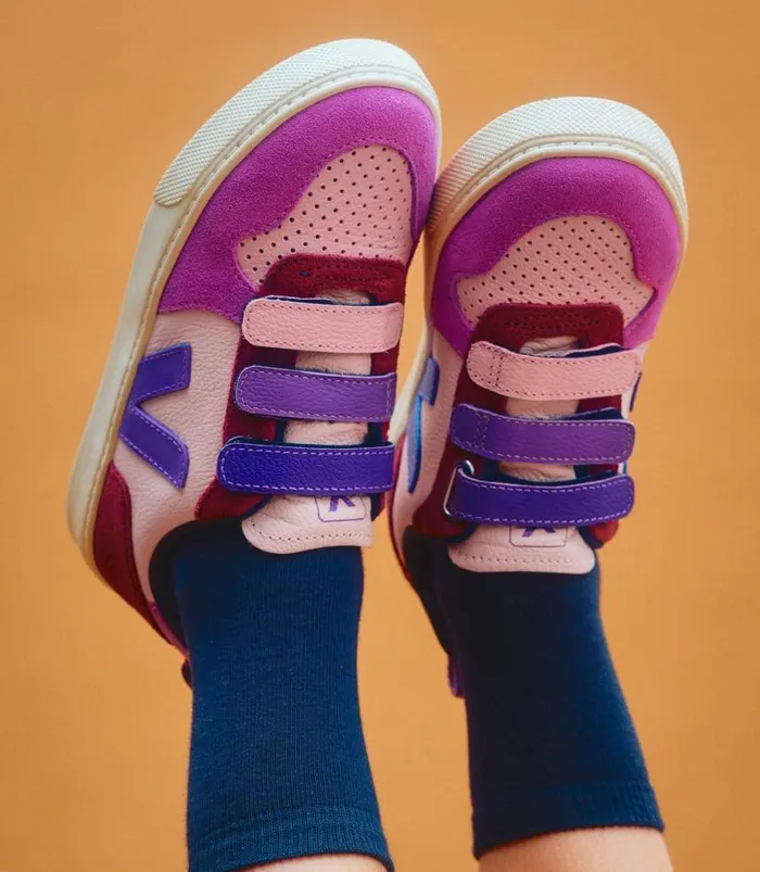 VEJA V10 Kids V10 LEATHER MULTICO PETALE