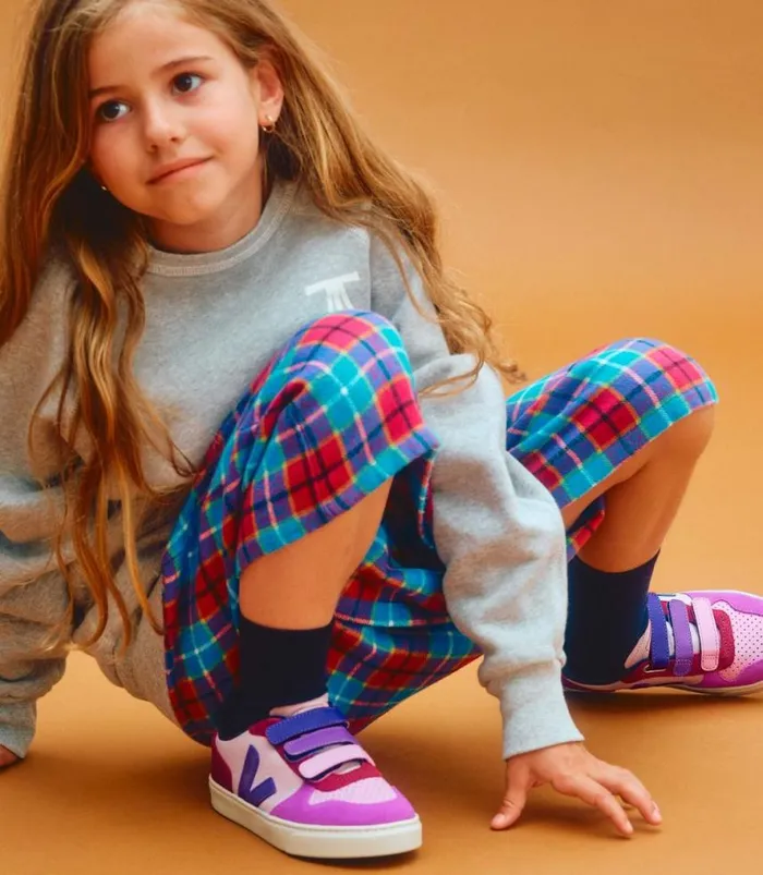 VEJA V10 Kids V10 LEATHER MULTICO PETALE