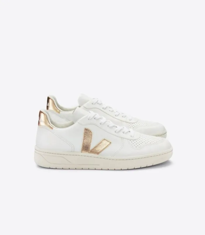 VEJA V10 Women V10 LEATHER WHITE PLATINE