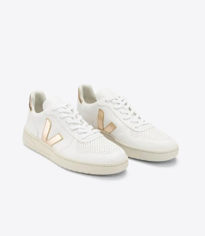 VEJA V10 Women V10 LEATHER WHITE PLATINE