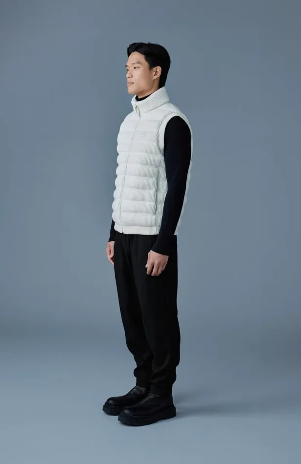 Vests Men Mackage ALAN Cashmere Light Down Vest Carbon Mix