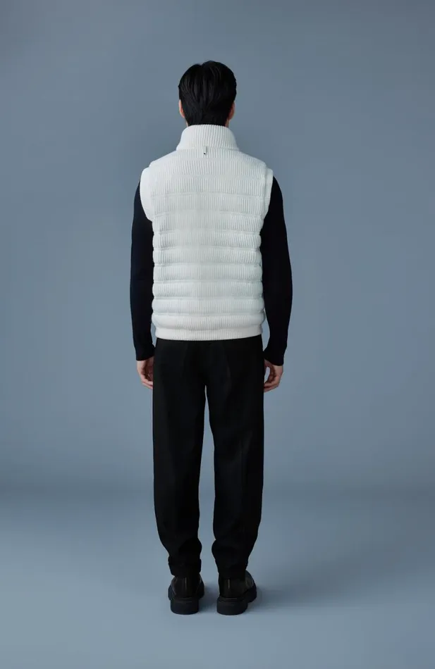 Vests Men Mackage ALAN Cashmere Light Down Vest Carbon Mix Vests Men Mackage ALAN Cashmere Light Down Vest Carbon Mix