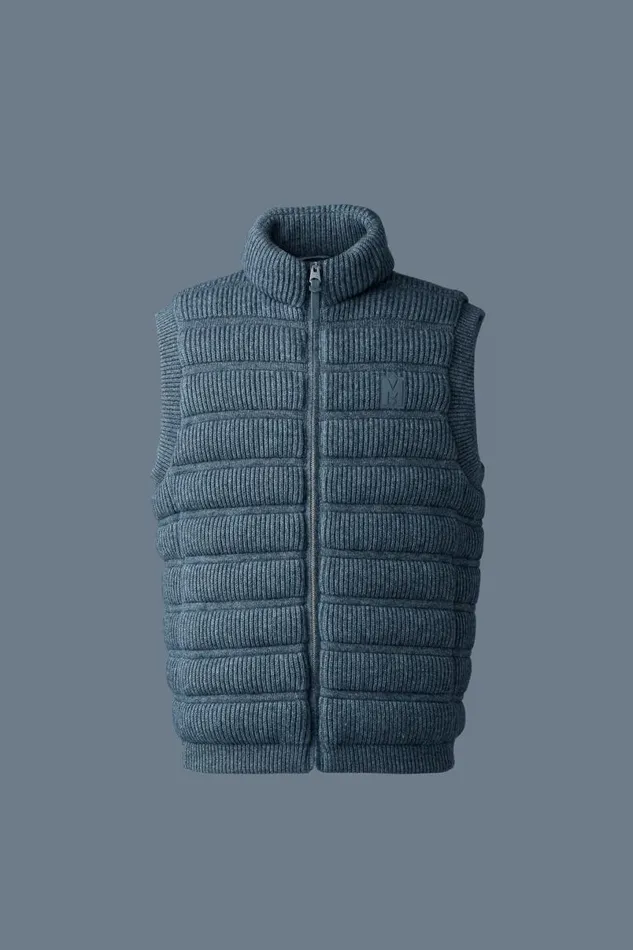 Vests Men Mackage ALAN Cashmere Light Down Vest Carbon Mix Vests Men Mackage ALAN Cashmere Light Down Vest Carbon Mix
