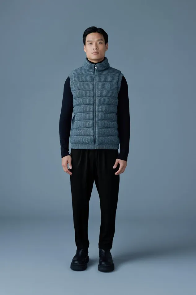Vests Men Mackage ALAN Cashmere Light Down Vest Carbon Mix Vests Men Mackage ALAN Cashmere Light Down Vest Carbon Mix