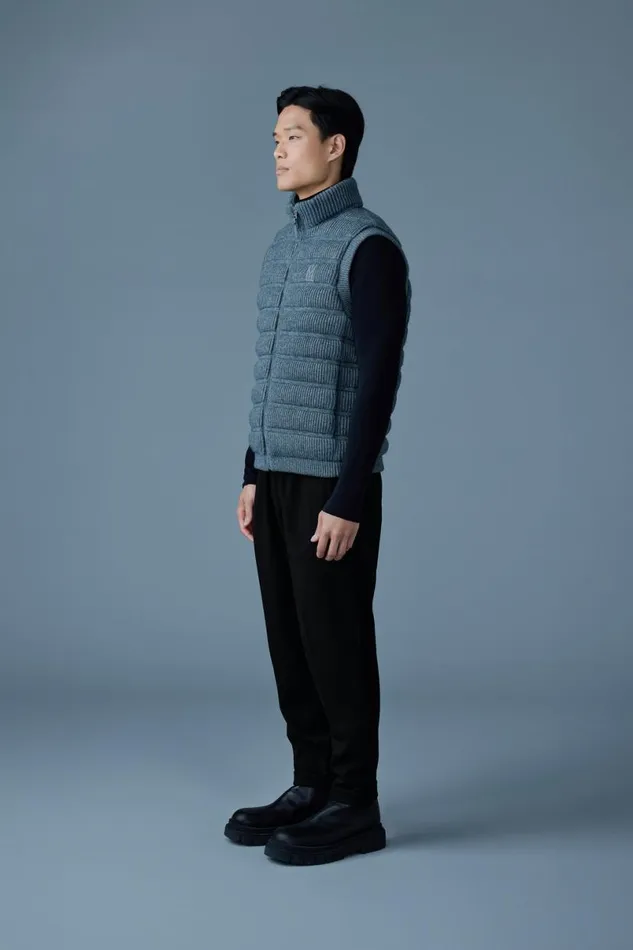 Vests Men Mackage ALAN Cashmere Light Down Vest Carbon Mix Vests Men Mackage ALAN Cashmere Light Down Vest Carbon Mix