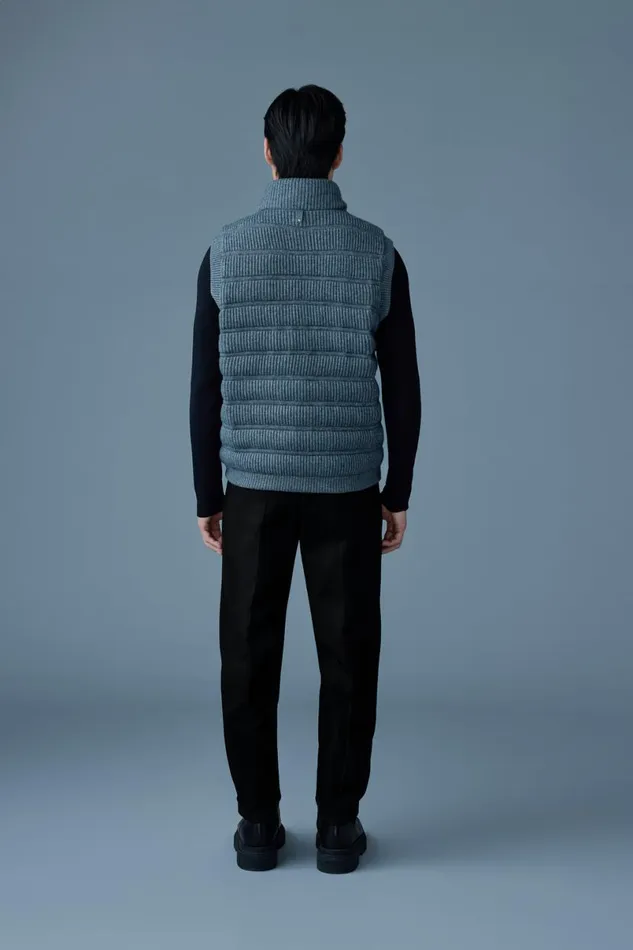 Vests Men Mackage ALAN Cashmere Light Down Vest Carbon Mix Vests Men Mackage ALAN Cashmere Light Down Vest Carbon Mix