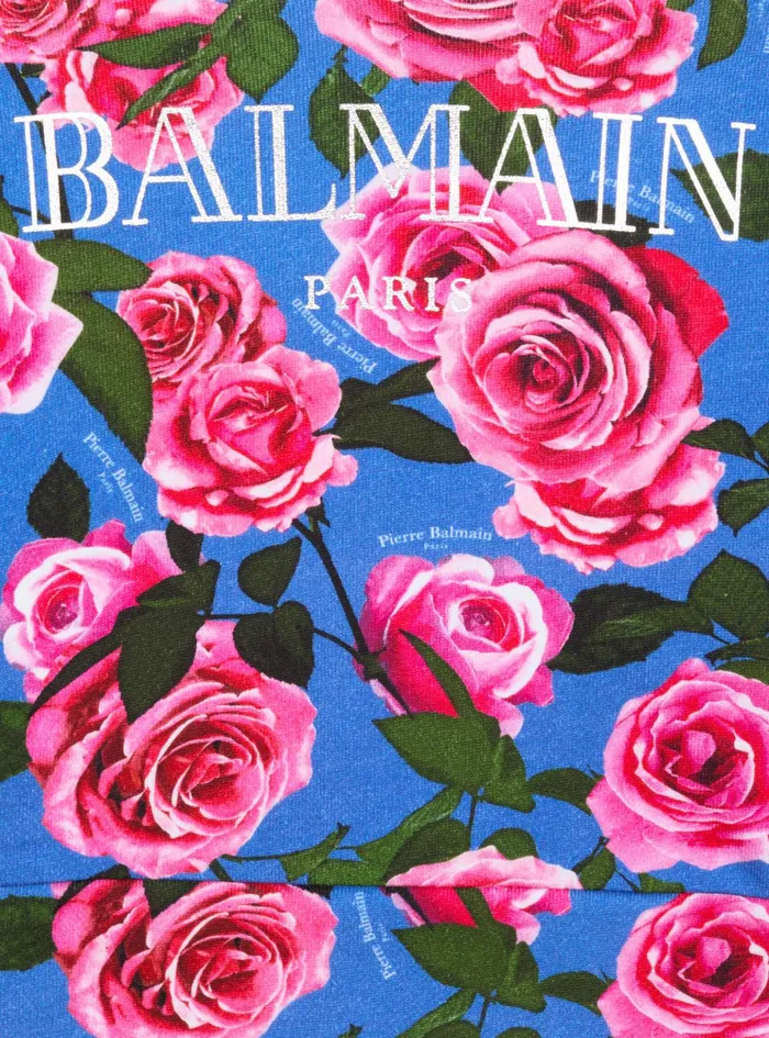 Vintage Printed Hoodie Multicolor Kids Balmain