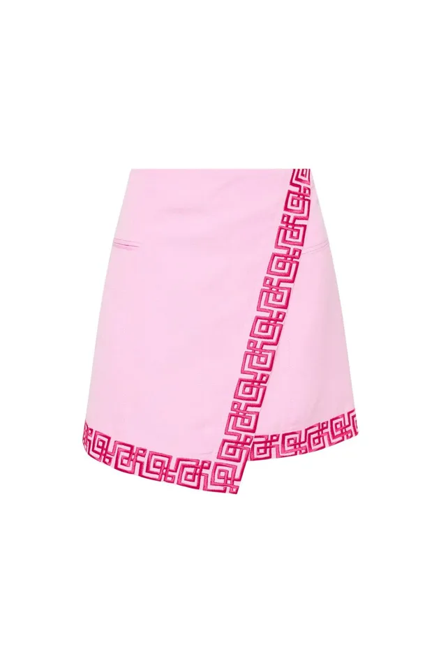 Voyager Embroidered Mini Skirt Sweet Pinkbrilliant Pink Women Aje Skirts