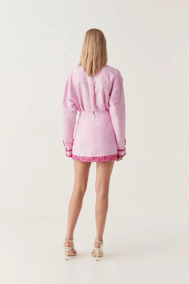 Voyager Embroidered Mini Skirt Sweet Pinkbrilliant Pink Women Aje Skirts