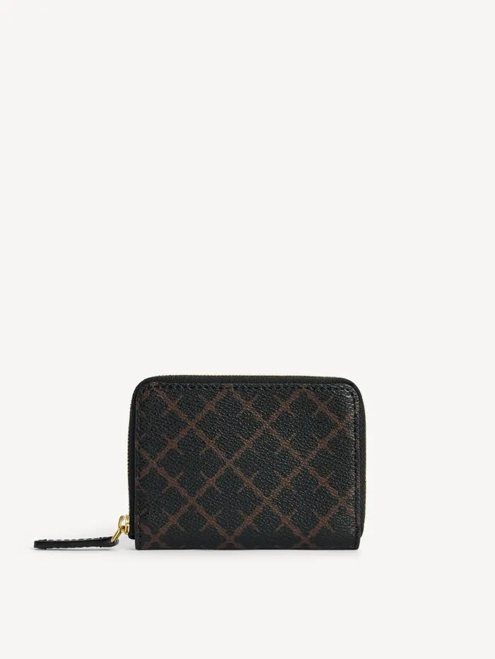 Wallets and Cardholders Women By Malene Birger Elia Printed Coin Purse Dark Chokolate