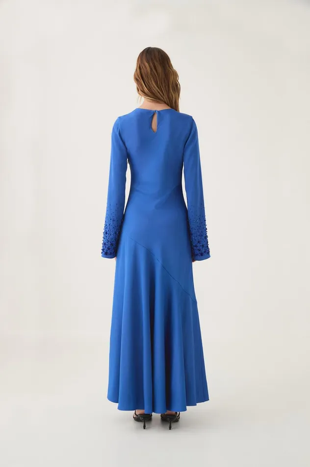 Weylyn Sequin Cuff Maxi Dress Cobalt Blue Women Aje Maxi Dresses