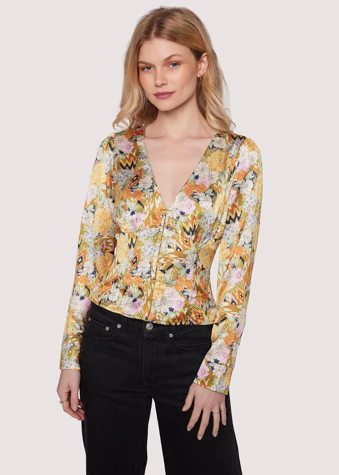 Wildflower Dusk Top Olivemultifloral Women Lost Wander Tops
