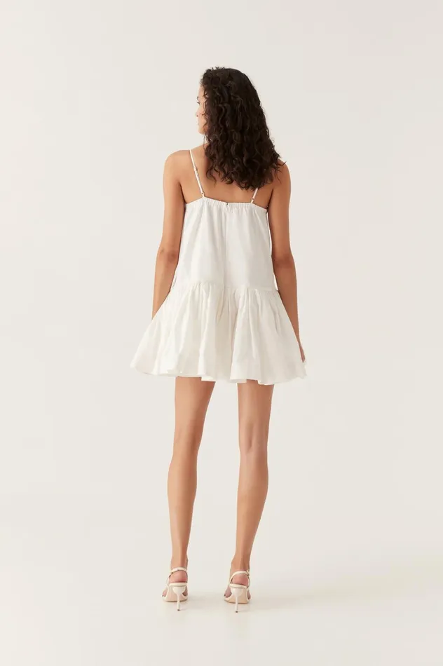 Willow Sweetheart Mini Dress Ivory Women Aje White Dresses