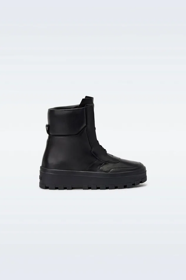 Winter Boots Men Mackage EKONM Leather Midcalf Laceup Boots Black