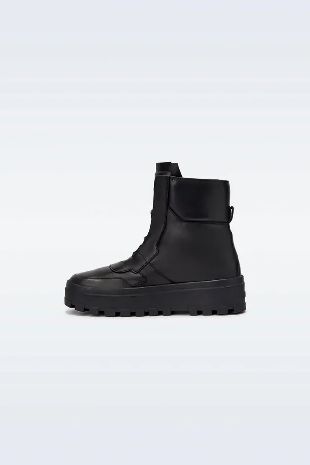 Winter Boots Men Mackage EKONM Leather Midcalf Laceup Boots Black