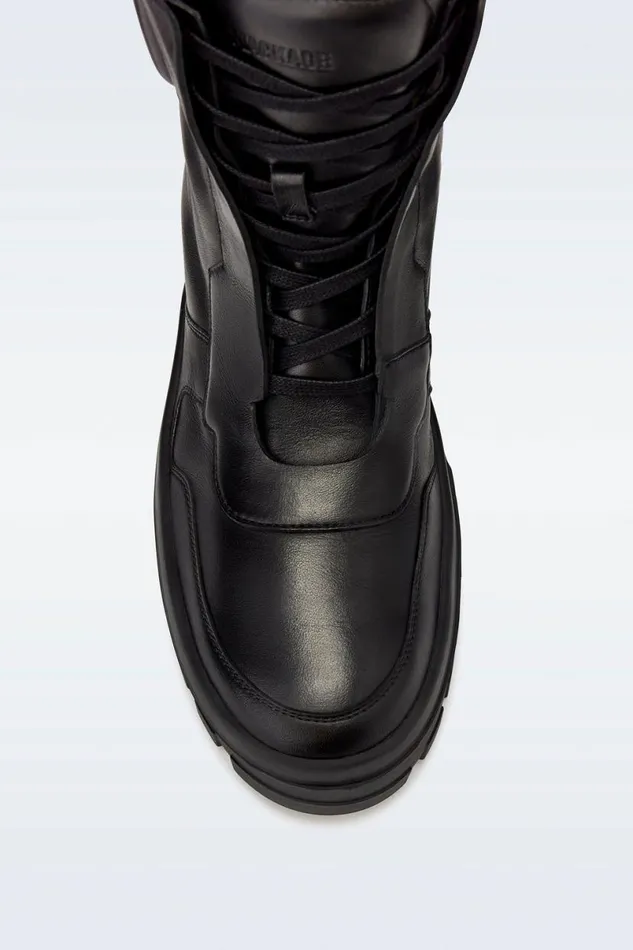 Winter Boots Men Mackage EKONM Leather Midcalf Laceup Boots Black