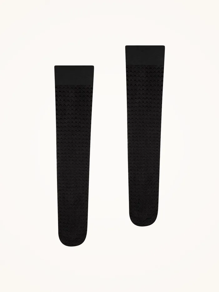 Wolford ThighHighs and KneeHighs Graphic Pattern KneeHighs Black 8211 Women