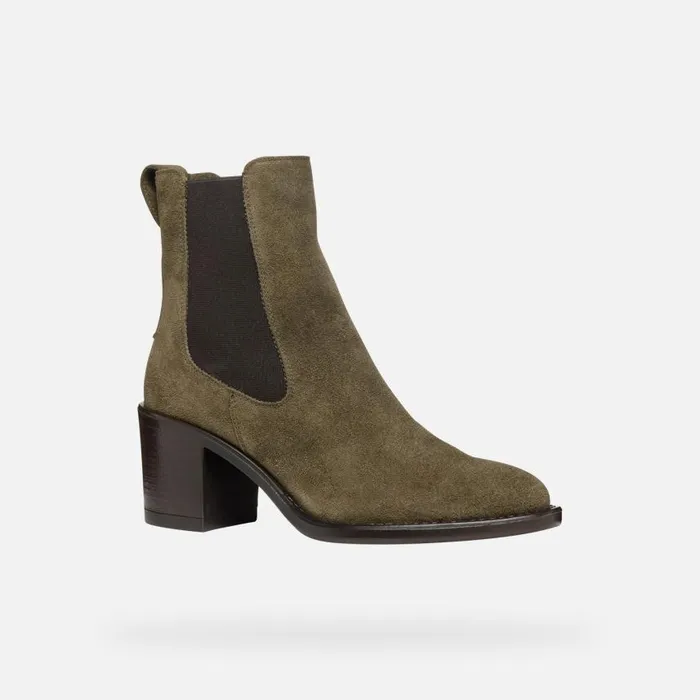 Woman Geox Ankle Boots FARNIA WOMAN Musk Medium Heel Ankle Boots Musk