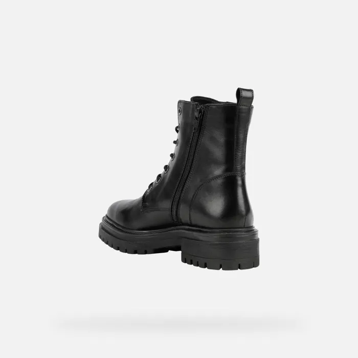 Woman Geox Ankle Boots IRIDEA F Combat Boots Black Woman Geox Black
