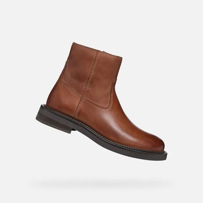 Woman Geox Ankle Boots SERILDA WOMAN Light Brown Low Heel Ankle Boots Light Brown