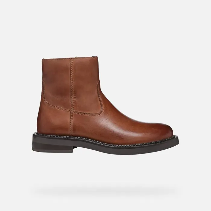 Woman Geox Ankle Boots SERILDA WOMAN Light Brown Low Heel Ankle Boots Light Brown