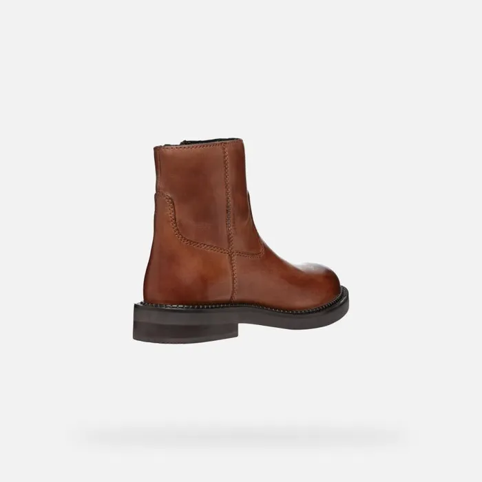 Woman Geox Ankle Boots SERILDA WOMAN Light Brown Low Heel Ankle Boots Light Brown