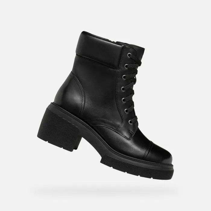 Woman Geox Ankle Boots SPHERICA EC15 WOMAN Black Ankle Boots With Laces Black