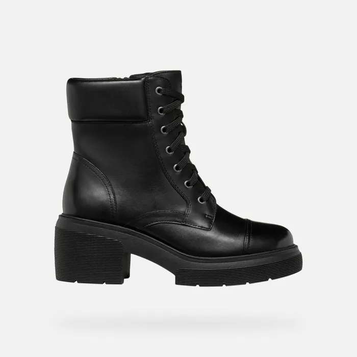 Woman Geox Ankle Boots SPHERICA EC15 WOMAN Black Ankle Boots With Laces Black