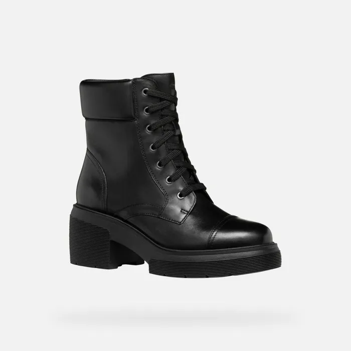 Woman Geox Ankle Boots SPHERICA EC15 WOMAN Black Ankle Boots With Laces Black